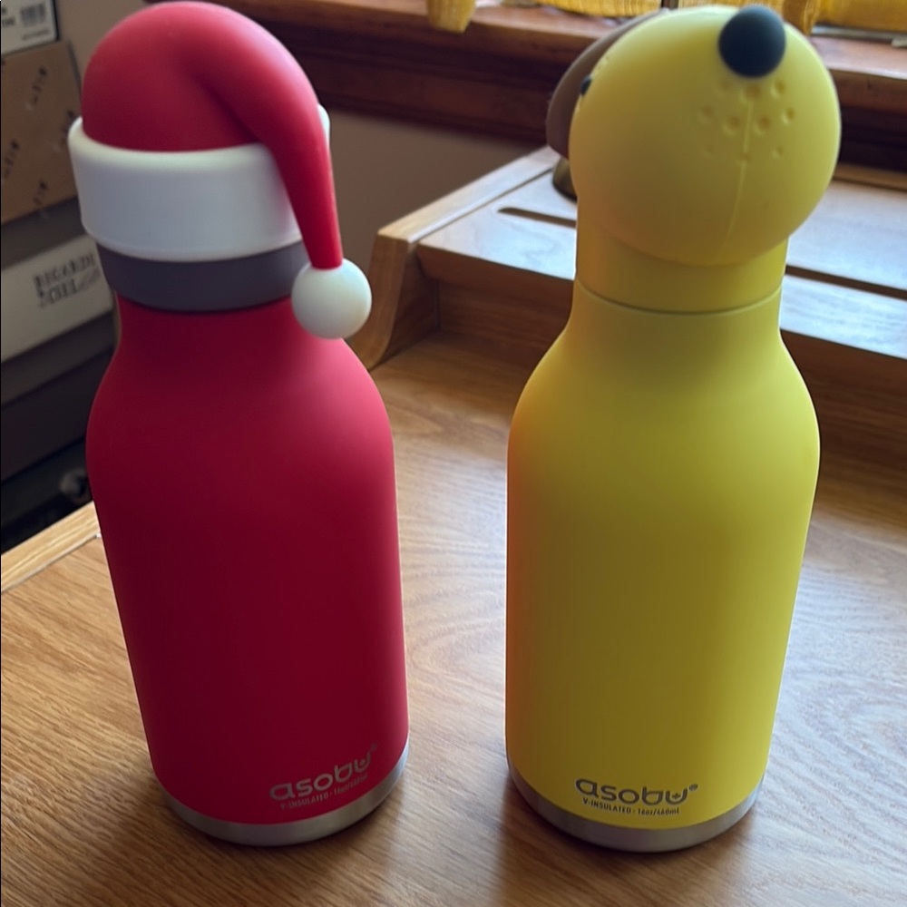 Red and Yellow Stainless Steel Bottles NWOT
